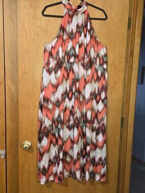 Banana Republic Factory Silky Twill Sleeveless Halter Midi Dress Size 16